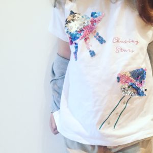 Paillettenhemd- Tshirt mit Pailletten - Kindergarten Trend - T-shirt - Sommer - Kinder 