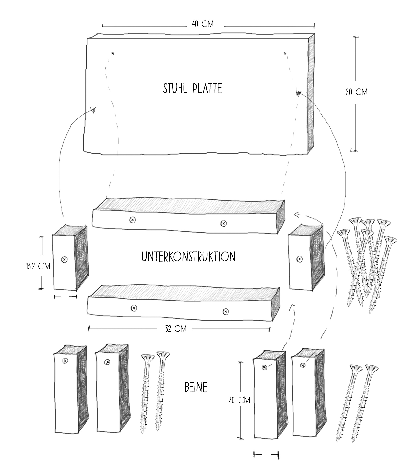 Kinderhocker - Kindertritt - selber bauen - Bauanleitung kleiner Hocker - kleine Geschichte