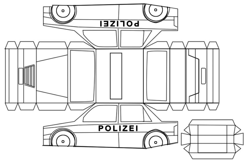 Polizeiauto basteln - Polizei Party - Polizeigeburtstag - Motto Feier Kinder - Polizeiauto DIY - kleine Geschichten